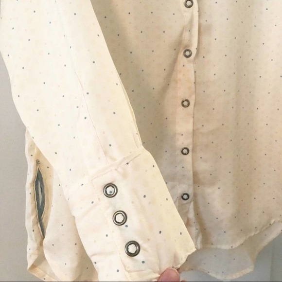FREE PEOPLE All Smile Button Down Ivory Blouse We The Free Size Small NEW - Picture 8 of 12